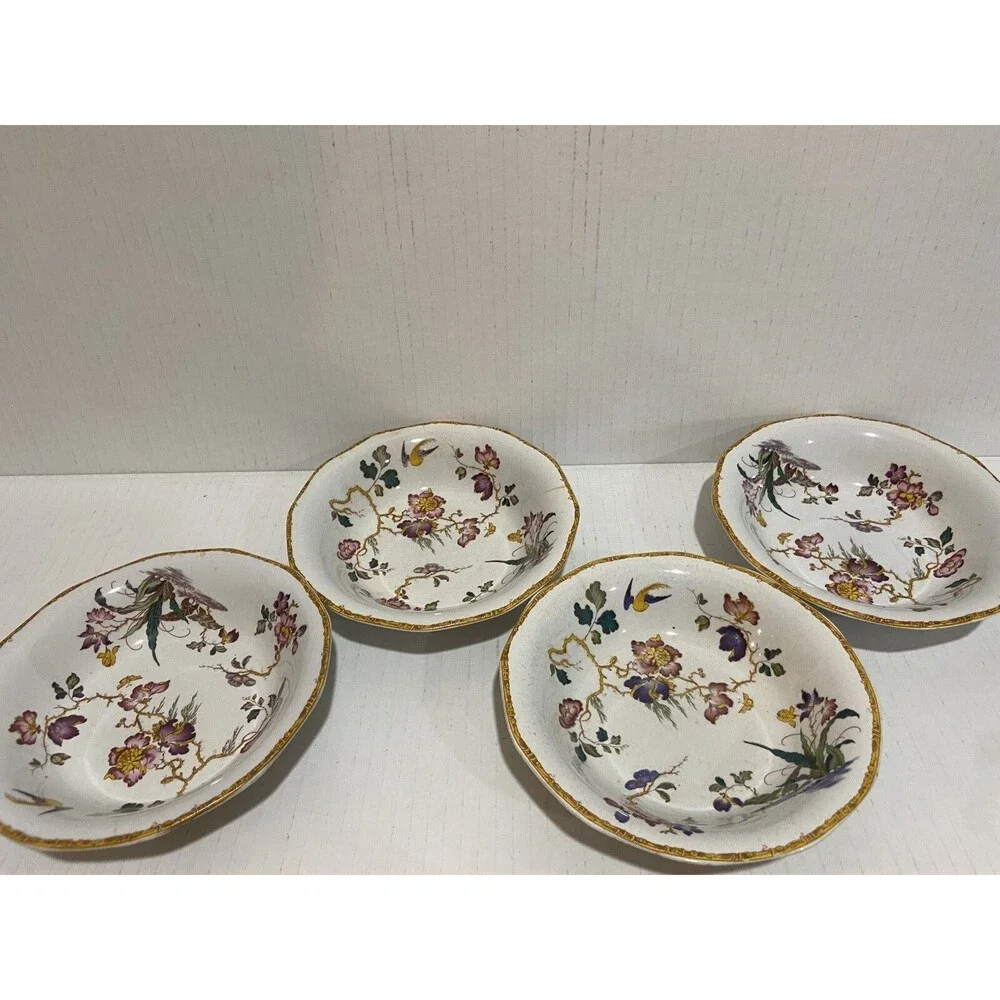Wedgwood DEVON ROSE Set Of 4 Fruit/Dessert (Sauce) Bowls 6” England